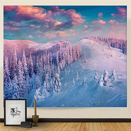 Amazon Co Jp Kmbignk 飾り タペストリー 雪 おしゃれ 多機能 飾り付け 95x73 大判 壁掛けタペストリー インテリア 壁面装飾 ウオールデコレーション ファブリック装飾用品 背景布 ライブ背景 カラー モダンなアート ポスター リビングルーム ベッドルーム ホーム