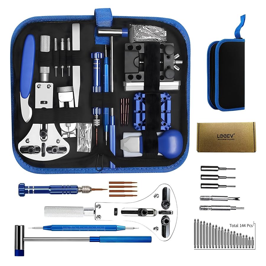 ETEPON Kit Riparazione Orologi Professionale - Con Pinzette, Cacciaviti, E Accessori