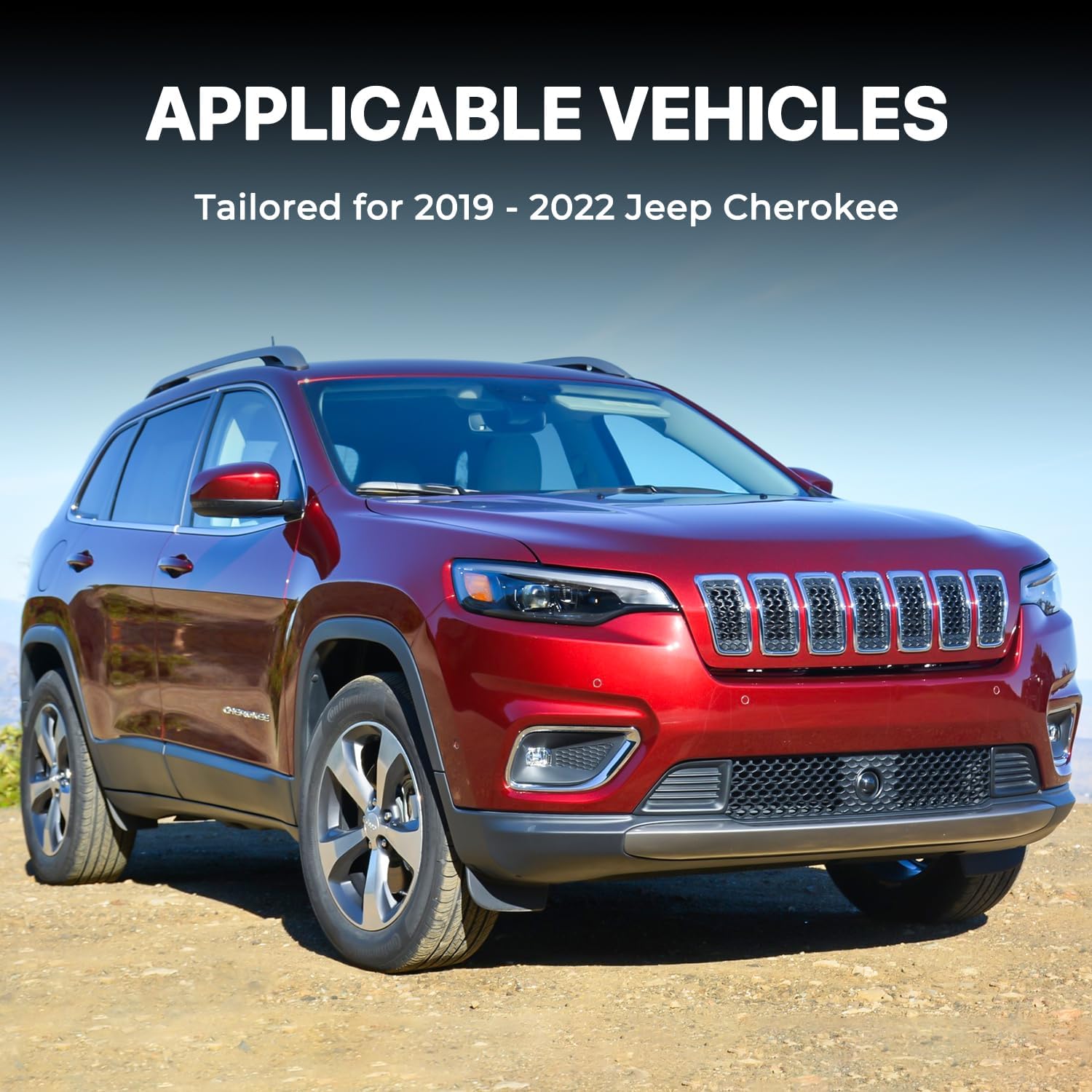 KARPAL Front Bumper Cover Grille Compatible with 2019 2020 2021 2022 Jeep Cherokee Replaces 68288045AB, CH1036187