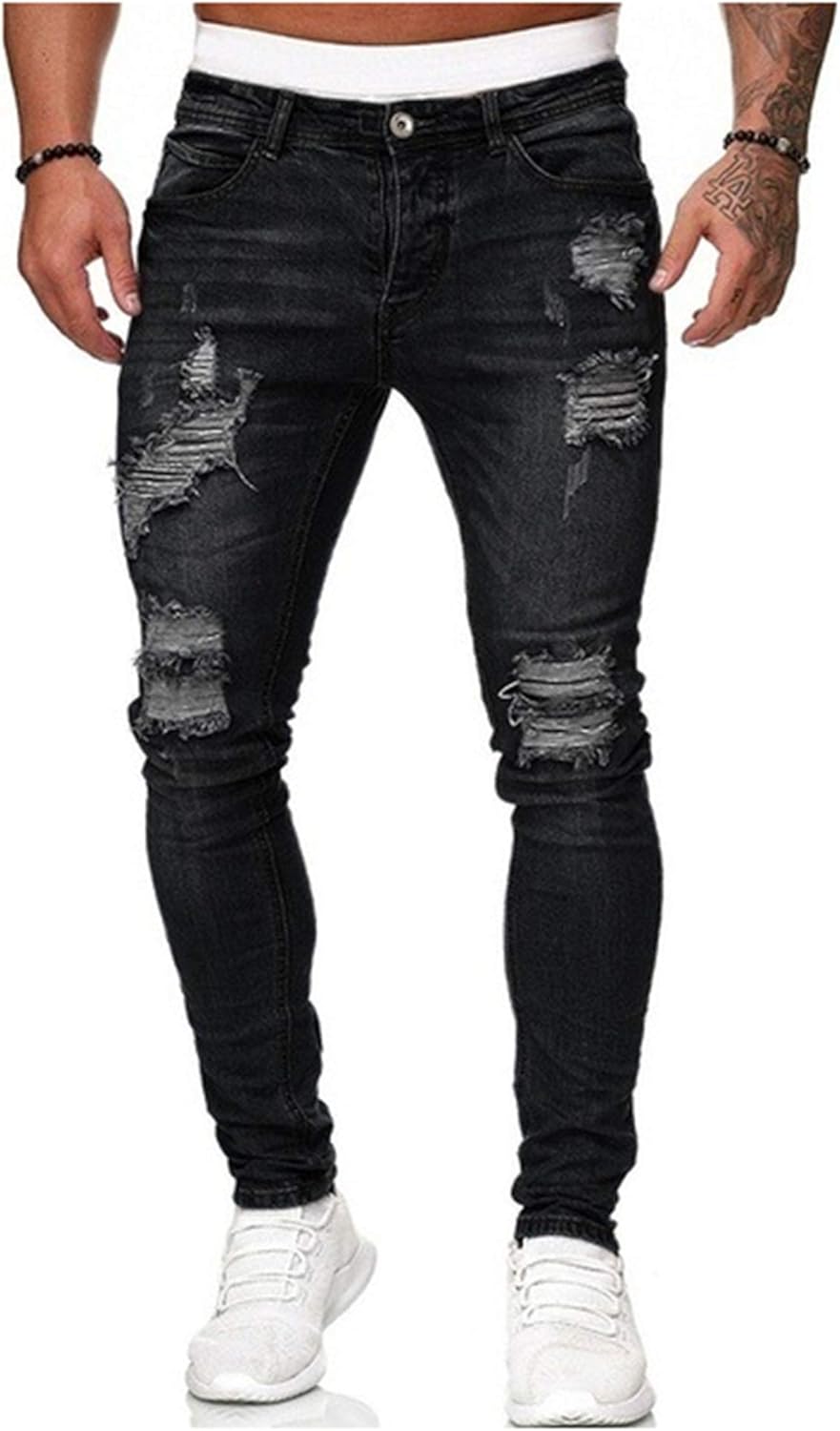 Black distressed jeans near me Clearance