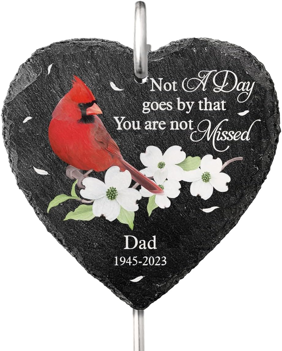 AMZ Memorial Personalized Custom Heart Shaped Stone With Stand - New Arrival, Christmas Gift, Sympathy Gift For Pet Owners, Pet Lovers, Garden Memorial Stone main image 0