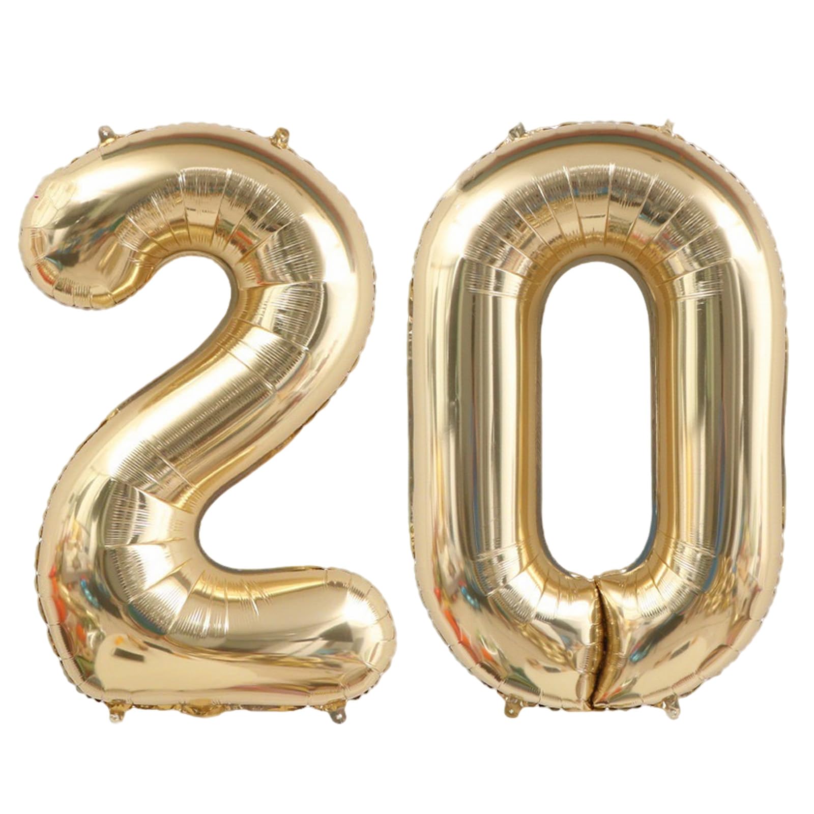 Number Balloons 40 Inch, Champagne Gold 20 Number Balloons, Champagne Gold 20 Year Old Birthday Decorations Supplies, XXL Large Mylar Helium Balloon, Suitable for a 20st Birthday Foil Numberballoons