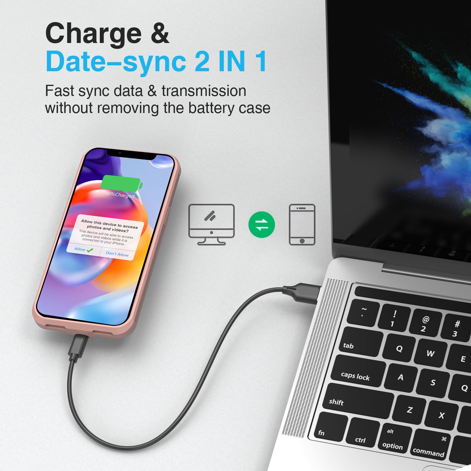 BOPPS Custodia caricabatterie ultra sottile leggera da 15 W veloce 7000 mAh per iPhone 13/13 Pro/14/14 Pro, protezione antiscivolo in morbido TPU, rosa BOPPS Custodia caricabatterie ultra sottile leggera da 15 W veloce 7000 mAh per iPhone 13/13 Pro/14/14 Pro, protezione antiscivolo in morbido TPU, rosa