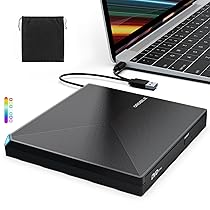 ORIGBELIE Masterizzatore DVD Esterno, Portatile USB 3.0 e Tipo C CD, DVD -, +RW Drive, Lettore CD Esterno per PC Portatile Laptop Desktop iMac MacBook Pro, Air Windows 11, 10, 8, 7, XP Linux Mac OS