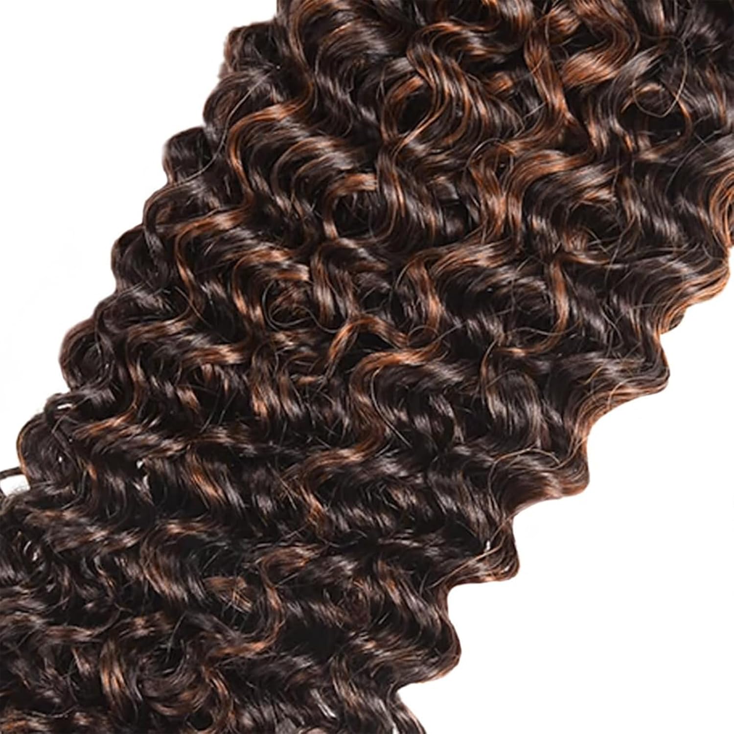 Highlight Bundles Human Hair P1B/30 Highlight Brown Curly Wave Bundles Human Hair 10 12 14 Inch Double Weft Brazilian Virgin Tow Tone Black and Brown Human Hair Extensions