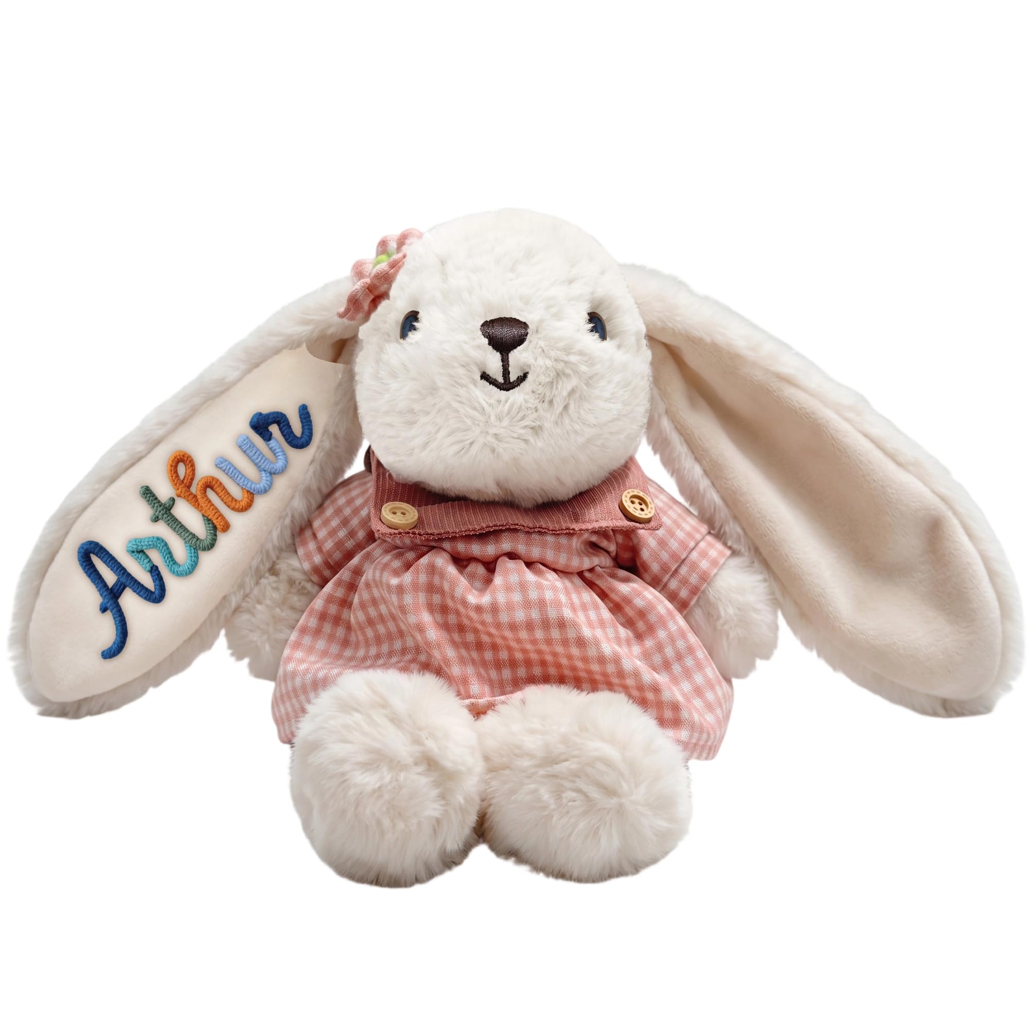 Kannts Personalised Teddy Bunny Plush with Name Custom Teddy Bear Gift for Girls and Boys