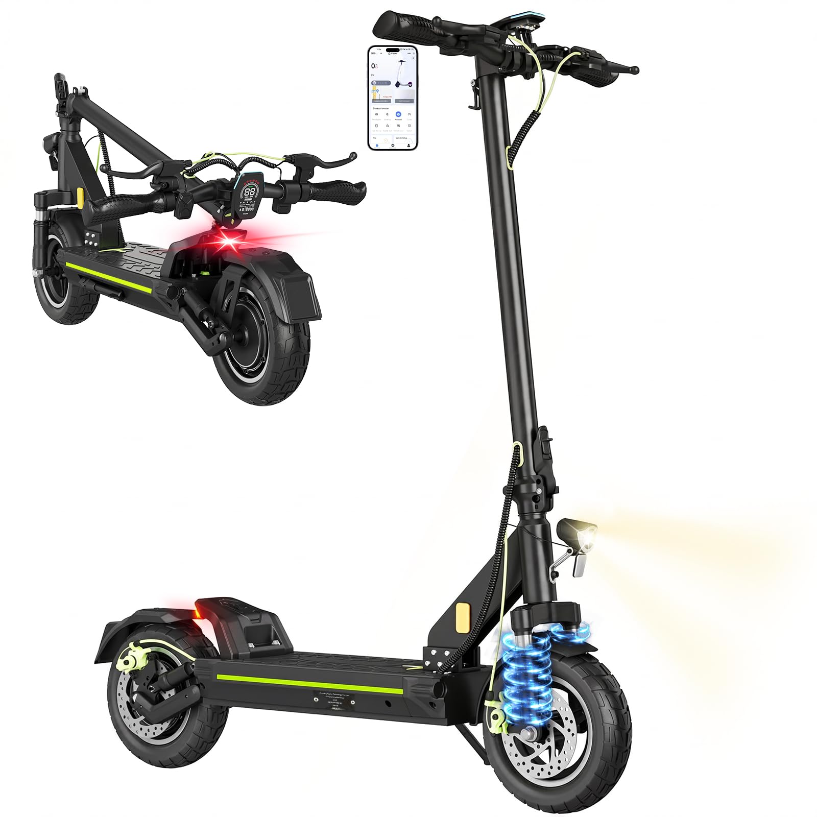 E Scooter mit Straßenzulassung D6, 55-75 km Reichweite, 500W Motor