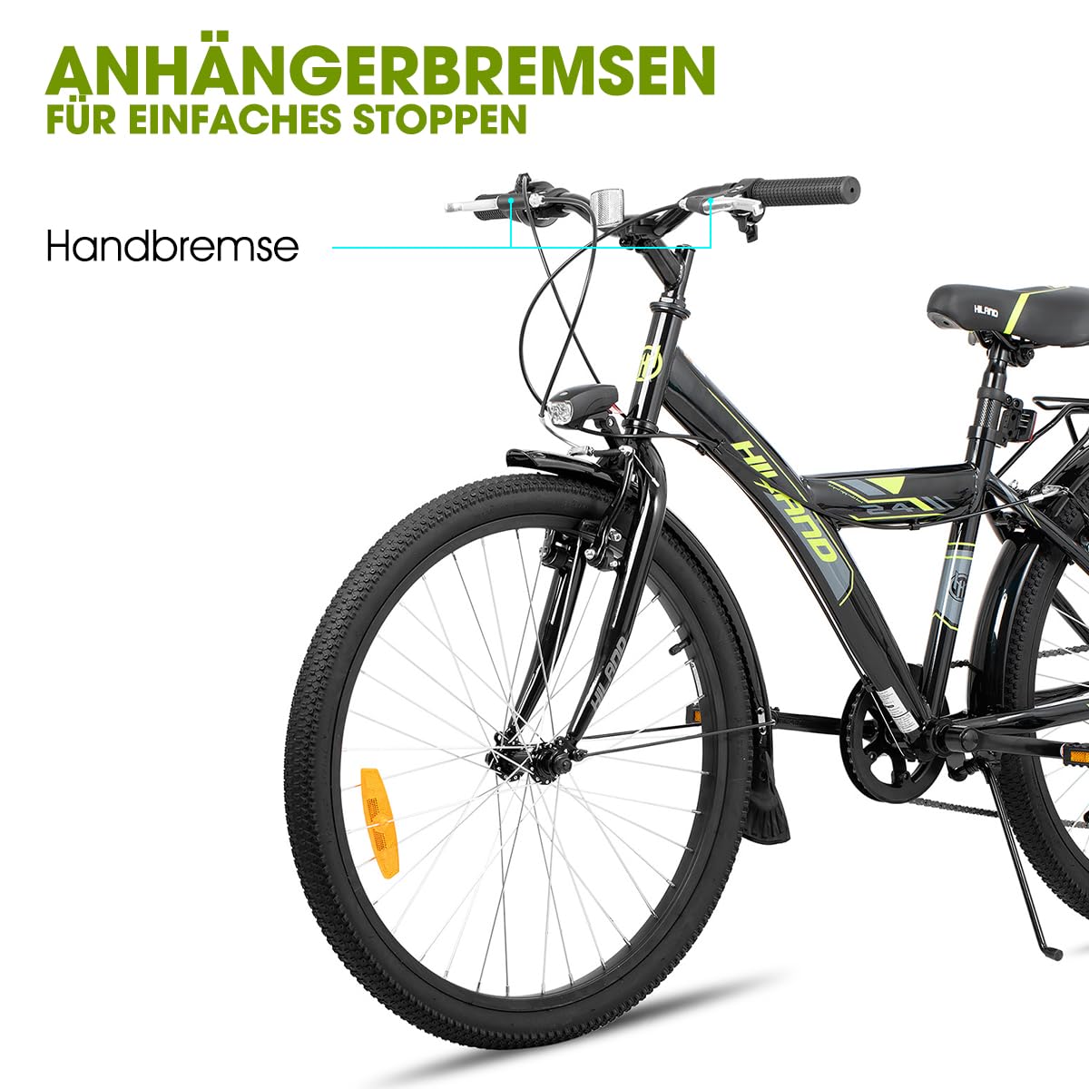Hiland 20 24 Zoll Kinderfahrrad für Jungen Mädchen, Fahrrad für Kinder ab 6 7 8 9 10 11 12 Jahren mit 6 Gang Schaltung, mit Ständer, Schwarz/Weiß