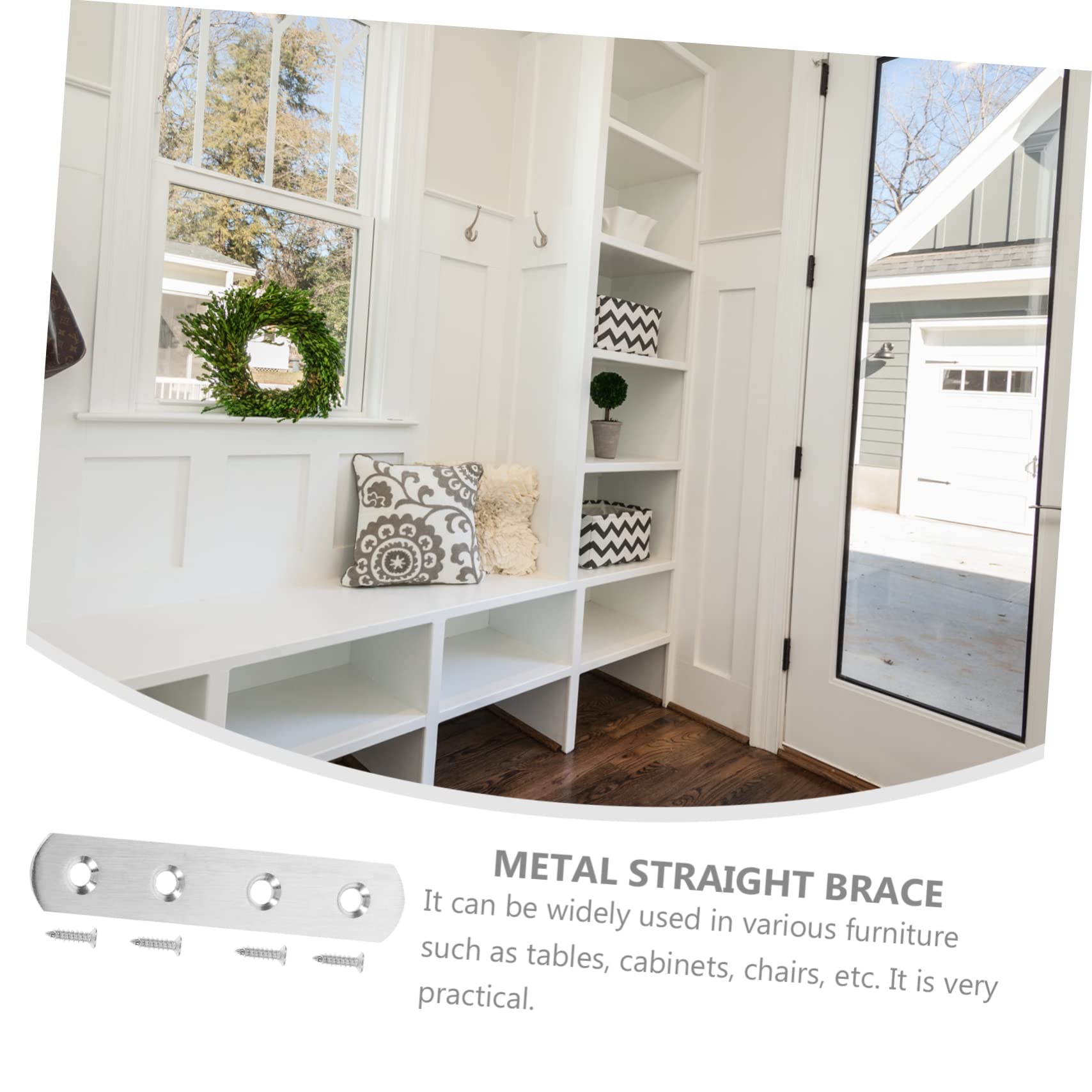 NAMOARLY 10 Sets Heavy Duty Mending Plates Flat Straight Bracket Repair Fixing Bracket for Furniture Connection Includes 40 Screws for Easy Installation