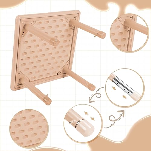 Miniatura 4 de Mesa de plástico para aula de 24 pulgadas, mesa de actividades cuadrada de altura ajustable, muebles de aula, escritorio de actividades impermeable