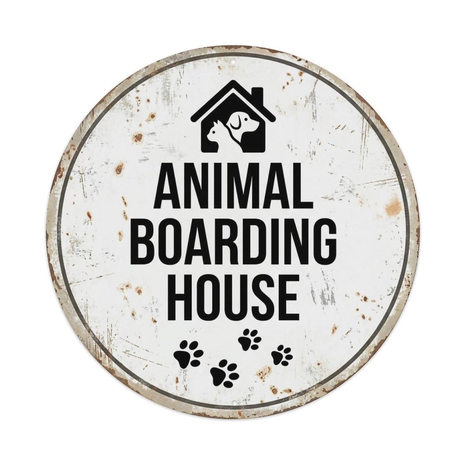 Vintage Animal Boarding House Decor Metal Tin Sign