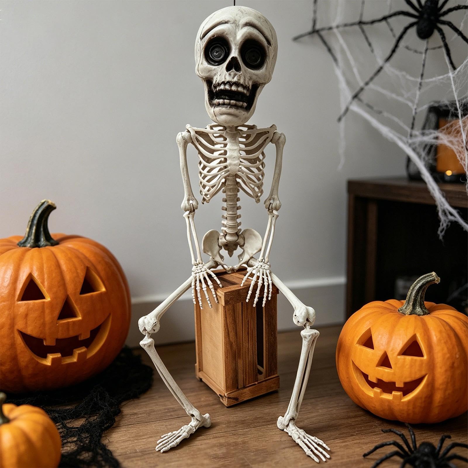 Esqueleto Halloween Figura Realista 105cm con Articulaciones Móviles