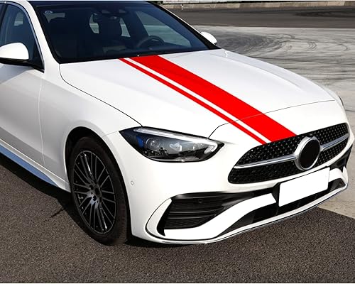 Miniatura 5 de SUNJIKA Compatible con 5 calcomanías gráficas de vinilo a rayas de automóvil para Mercedes Benz Clase C W205 C180 C200 C230 C280 C300 C320 C350 C63