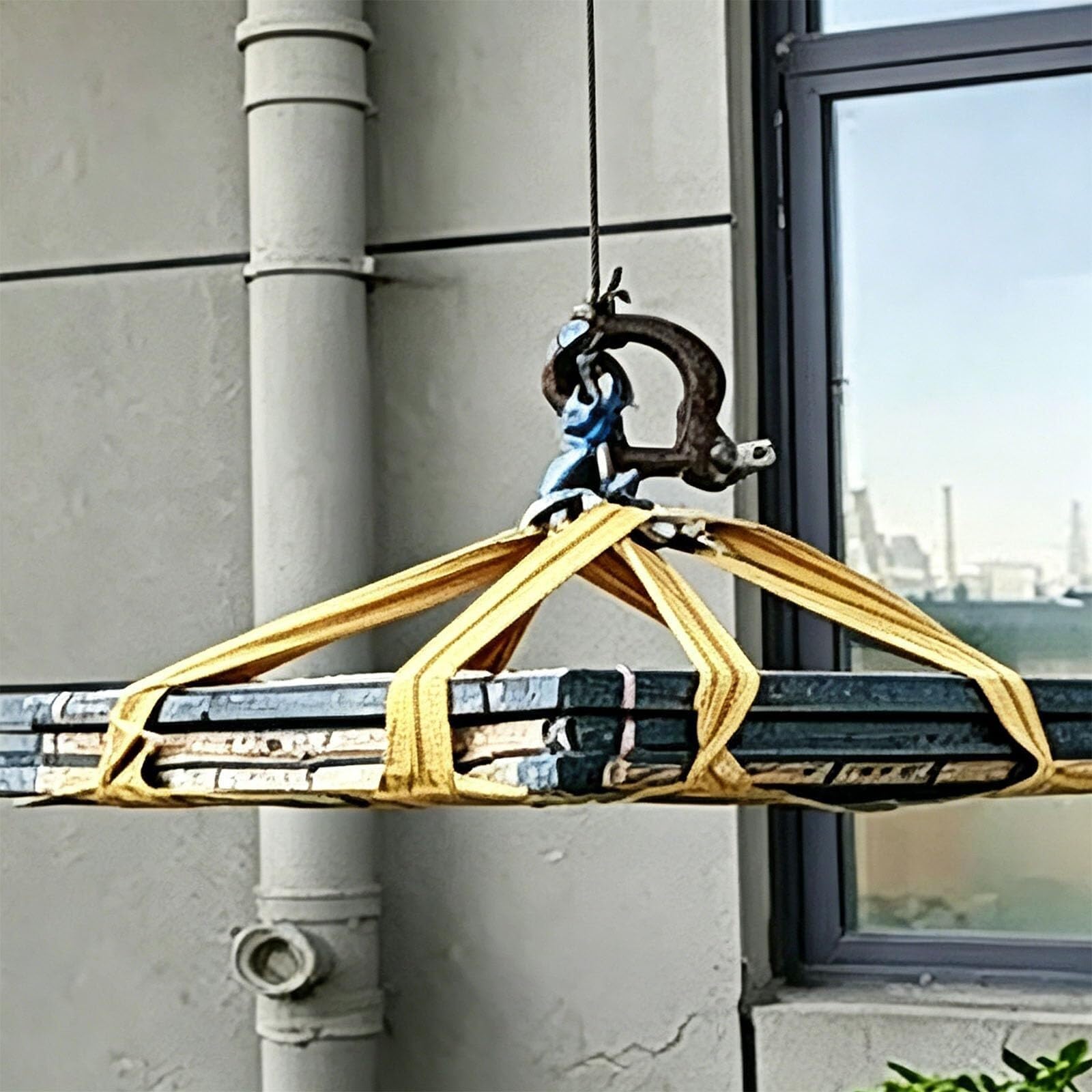 Generico Borsa di Sollevamento Resistente - Maniglie rinforzate, Rete di Sollevamento in Tela Spessa (1x1 m/39,37" x39,37) per Sollevamento e movimentazione sicuri del carico, Attrezzatura Industrial