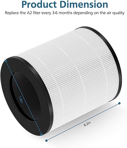 Miniatura 4 de Paquete de 2 filtros de repuesto A2 compatibles con AMEEU GDAP1W y VEWIOR A2 (ClearAir-A2), filtro HEPA 3 en 1 con filtro de carbón activado de alta
