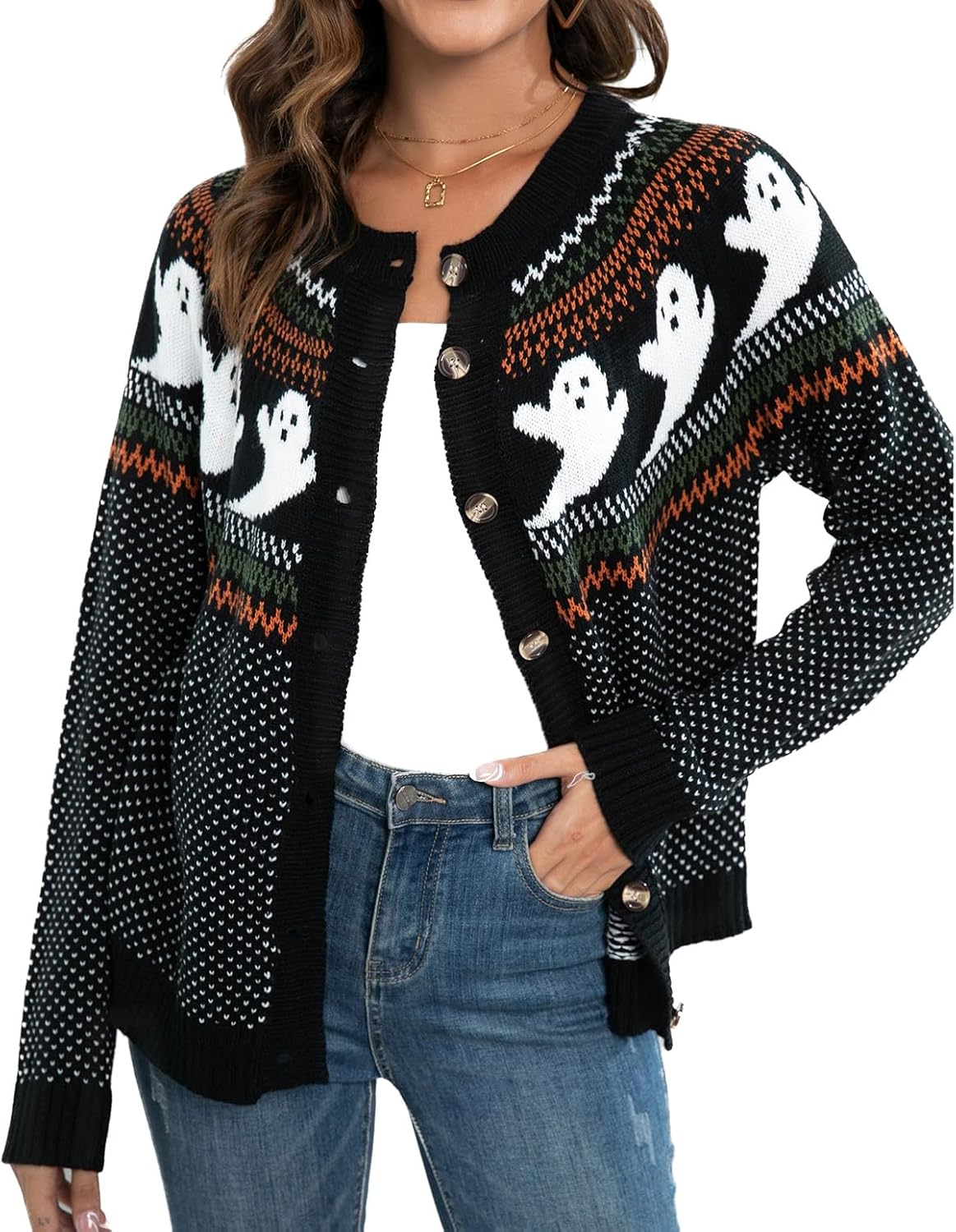 Lu's Chic Women's Long Sleeve Cardigan Sweater Warm Cardigan Oversized Spring Winter Fall Button