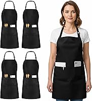 Utopia Kitchen 4 Pack Adjustable Bib Aprons with 2 Pockets - Water & Oil Resistant for Men Women Chefs, BBQ, Gardening (71 Reviews, 4.5 Stars)
