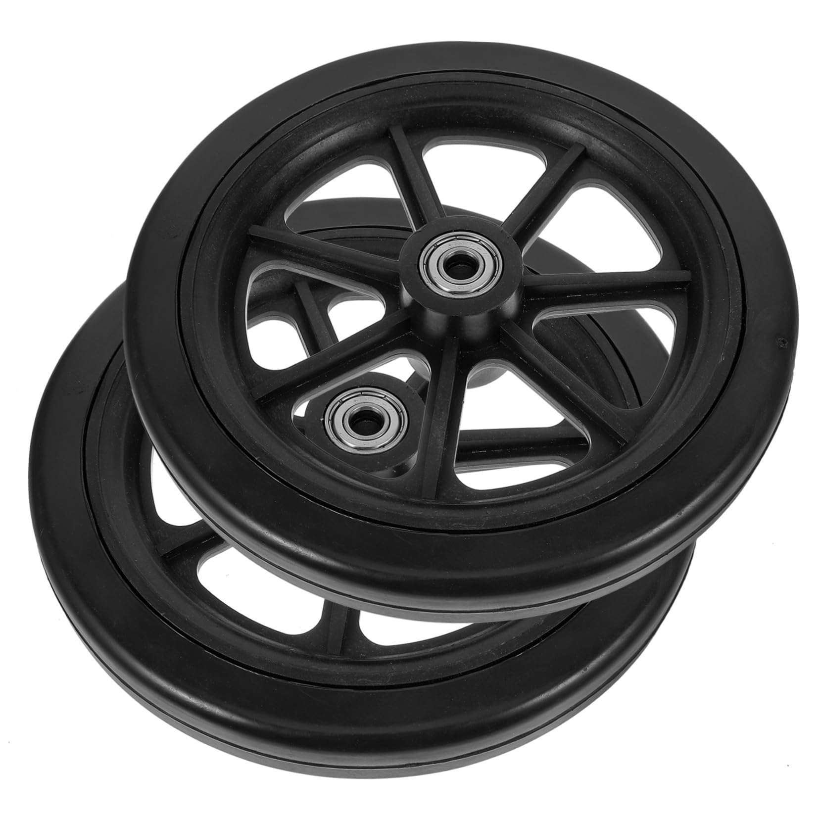 BCOATH 7 Inch PVC Wheelchair Front Wheel Replacement Universal Replacement Wheels for Wheelchair Quiet and Sturdy Casters