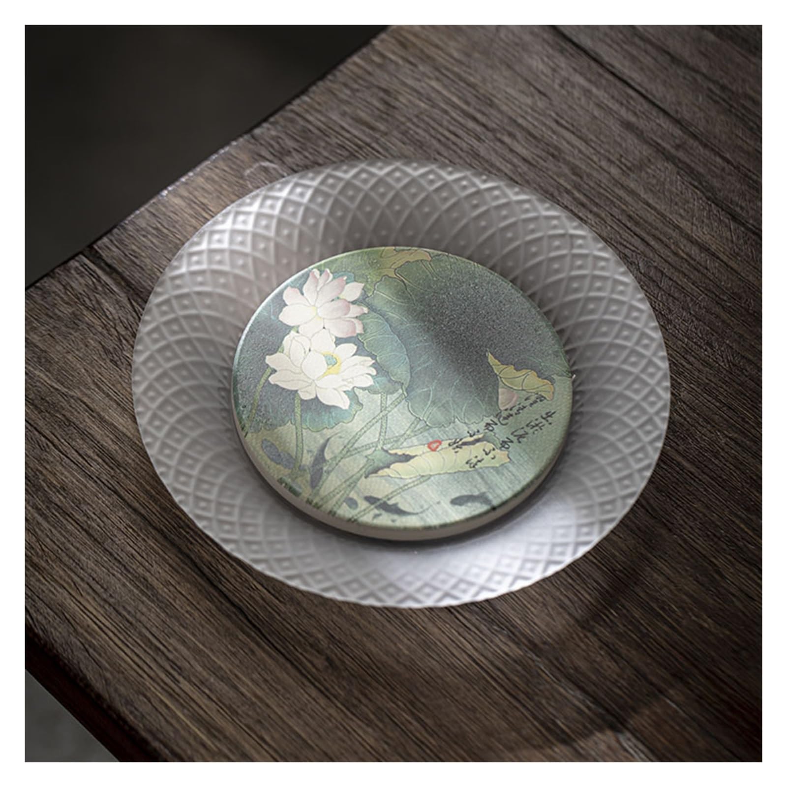 Plateau à thé en verre anti-taches pour table basse propre