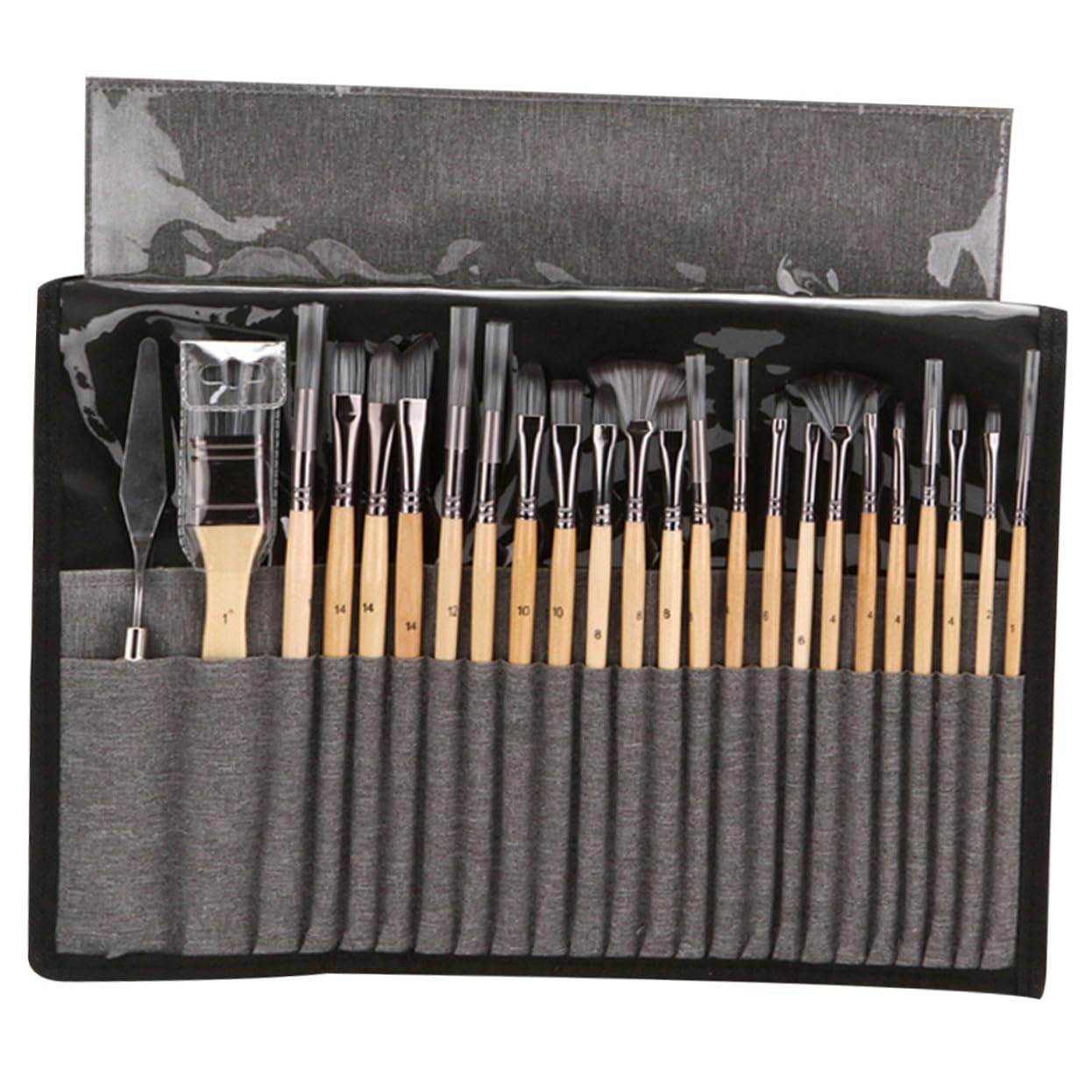 24 Stück Künstler Pinselset für Maler mit Nylonborsten