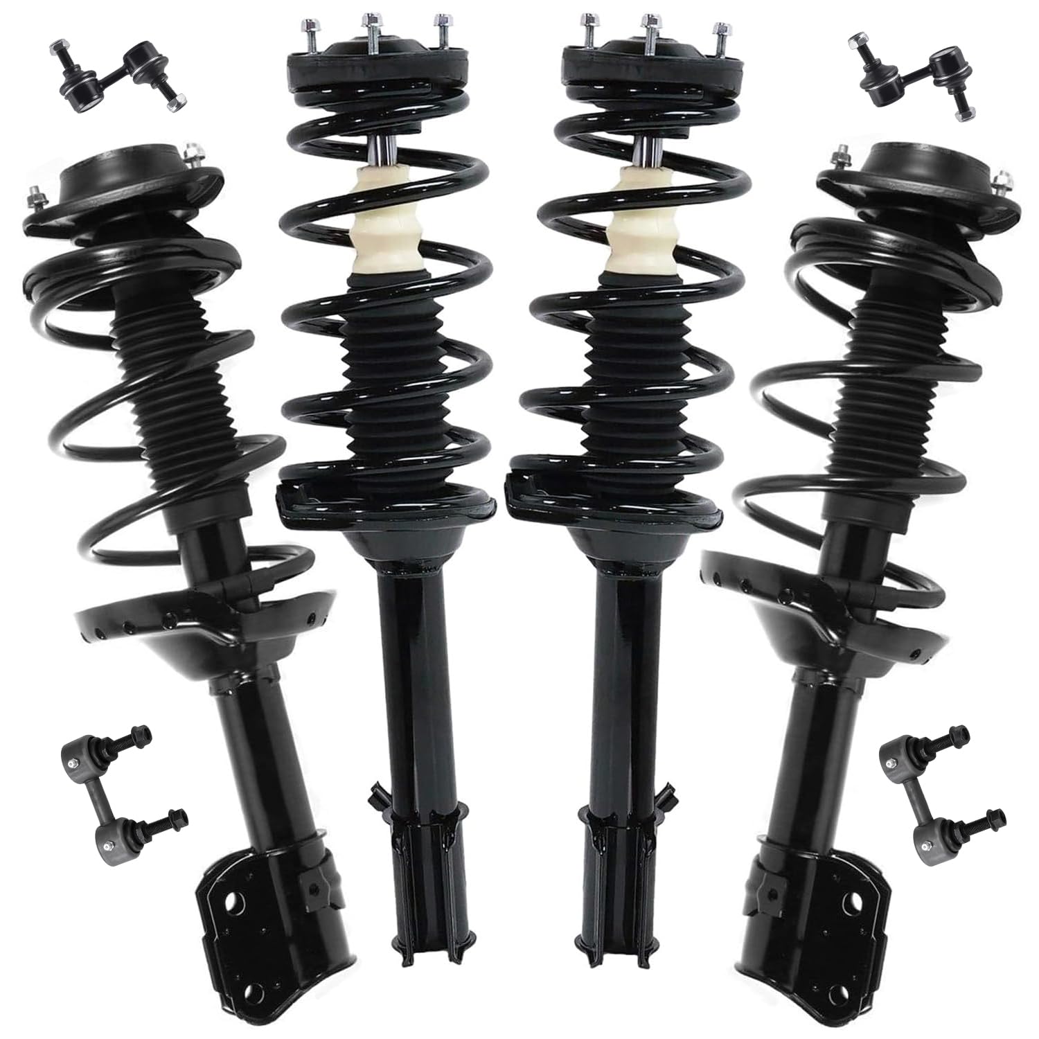 Detroit Axle - 8pc Front Rear Struts Sway Bar Links for 2004-2005 Forester