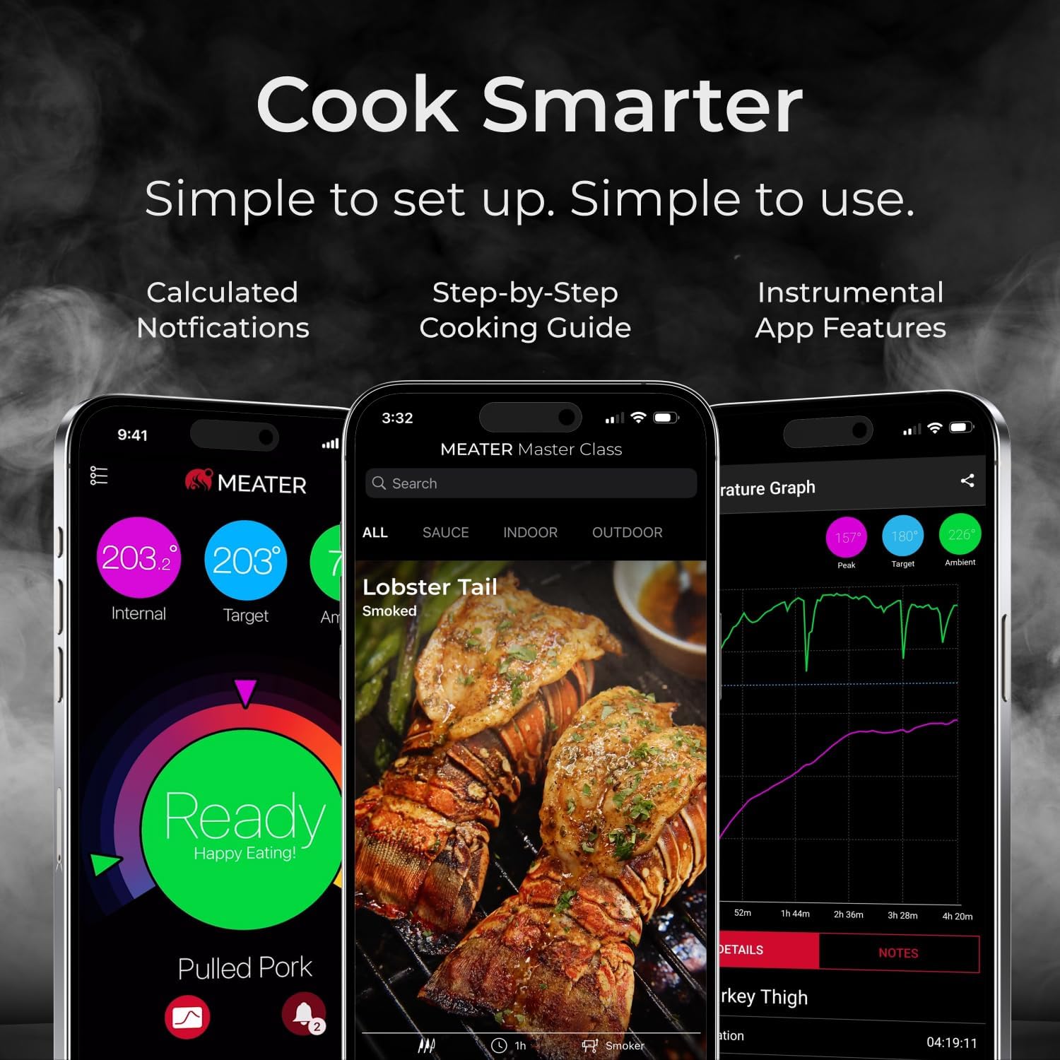 MEATER Pro Wireless Thermometer w/Towel & Bar Blade, Brown Sugar, 1000°F | Bluetooth wireless smart thermometer, long range, 1000°F heat resistance. Includes kitchen towel and bar blade bottle opener.