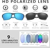 Vista 2 de KUGUAOK Gafas de sol deportivas polarizadas para hombres, para conducir, ciclismo, pesca, gafas de sol 100% con protección UV