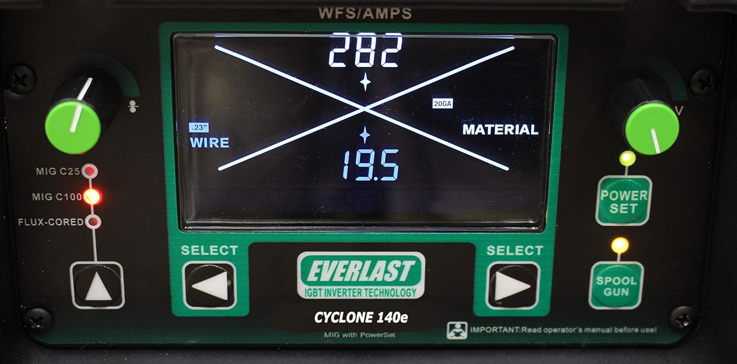 Cyclone 140E MIG Welder – 140 Amp Flux Core Welding Machine | 110V Portable Welder for Home & DIY Projects