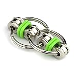 Tom\'s Fidgets Original Flippy Chain Fidget Toy - Perfect for ADHD, Anxiety, and Autism - Bike Chain Fidget Stress Reducer for Adults and Kids (1, Green)