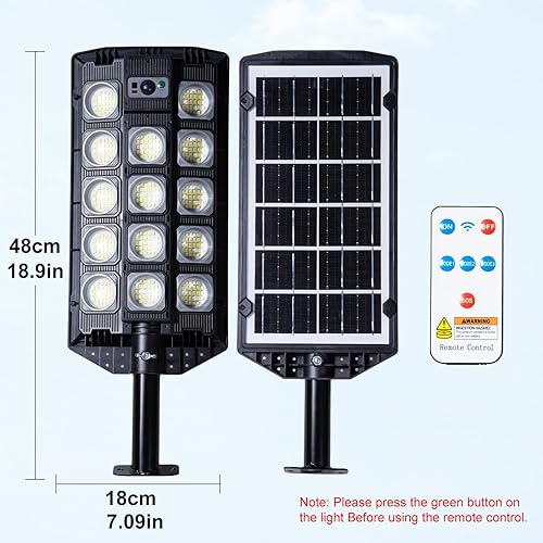Miniatura 7 de Farolas solares para exteriores con sensor de movimiento y control remoto, 364 LED1000LM3 modos Luz de seguridad impermeable IP65, luz de inundación