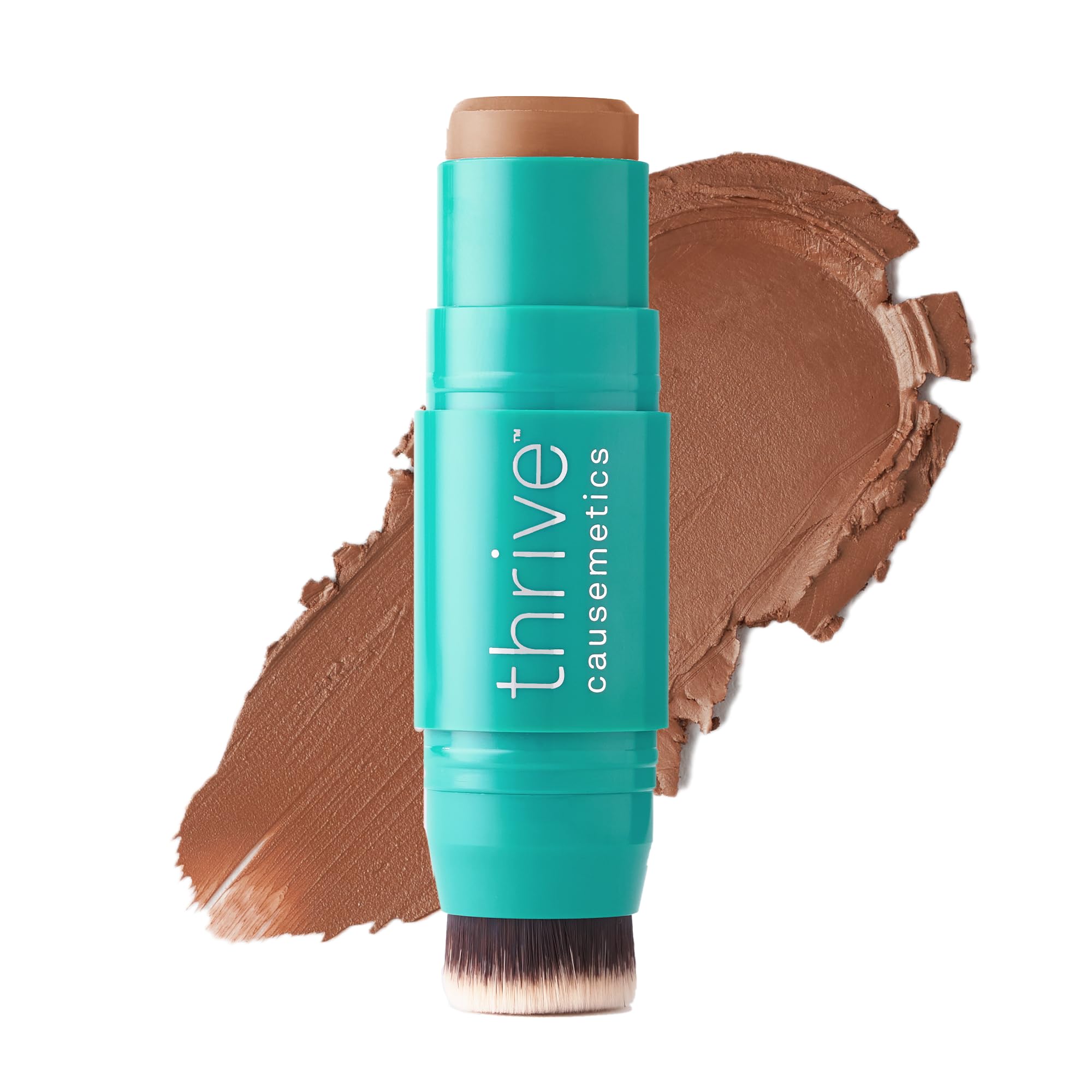 Thrive Causemetics Triple Threat Color Stick: Cream Bronzer & Contour Stick with Vitamin E, Evening Primrose Oil, Waterproof Smudge Proof Face Makeup,