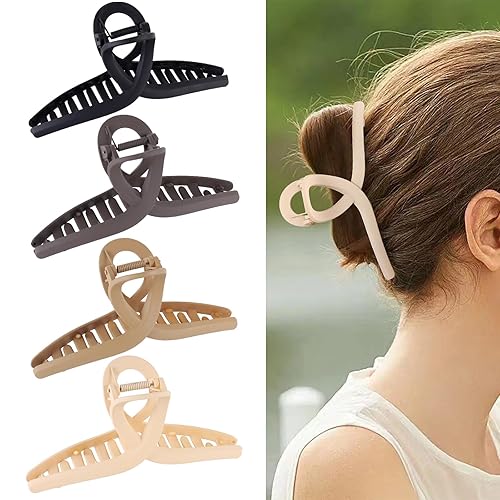 Alemaky Pinzas de pelo extra grandes de 6 pulgadas, pinzas de garra para cabello grueso y cabello largo, paquete de 4 pinzas de garra extra grandes,