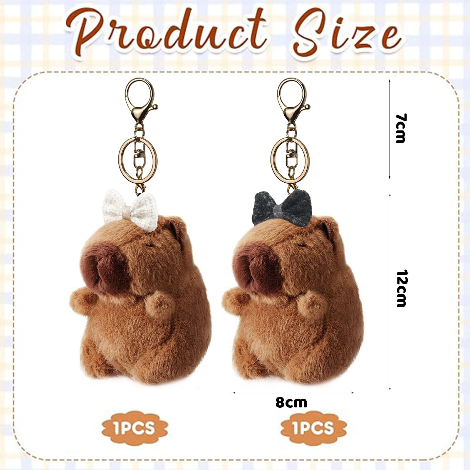 Porte-Clés Capybara X10 - Lot Avec Designs Mignons - Cadeau Fan Capybara