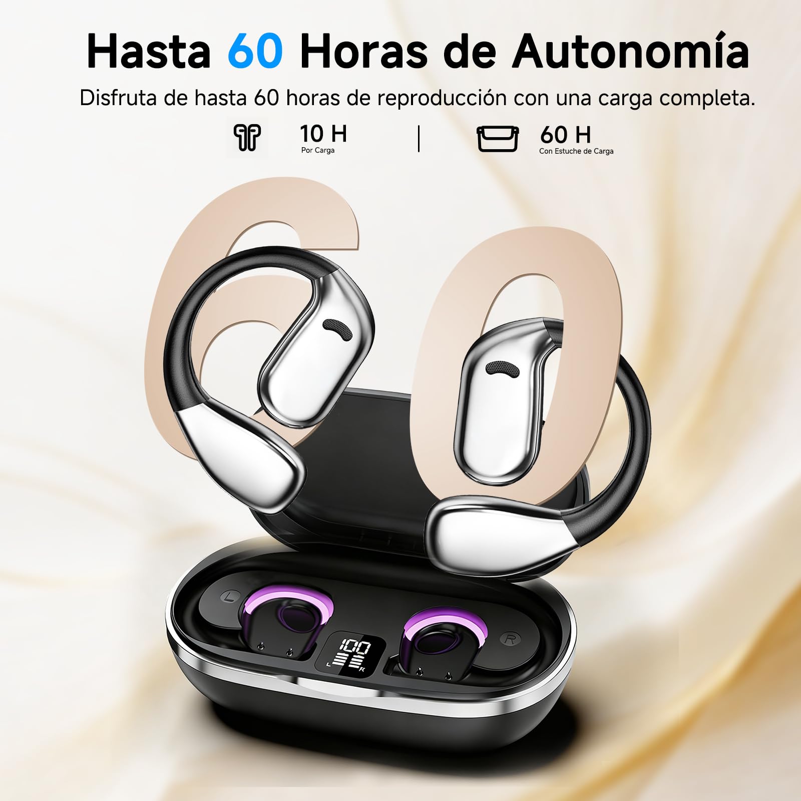 Auriculares traductores con IA en Tiempo Real: Dispositivo de traducción 3 en 1 con 144 Idiomas, traductor español-inglés, Auriculares traductores de oído Abierto para Viajes y Aprendizaje
