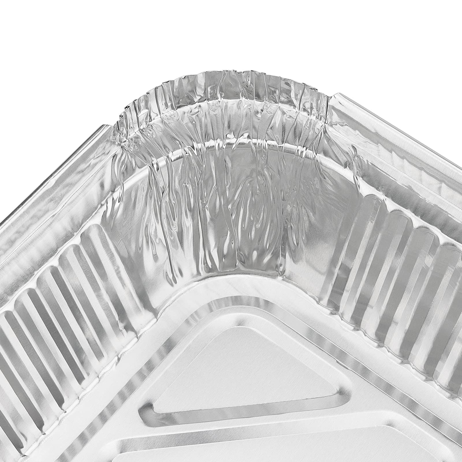 PINGEUI Bandejas de aluminio con tapa, 50 unidades, 1000 ml, bandejas de aluminio, para cocinar, asar, hornear, 229 x 169 x 50 mm