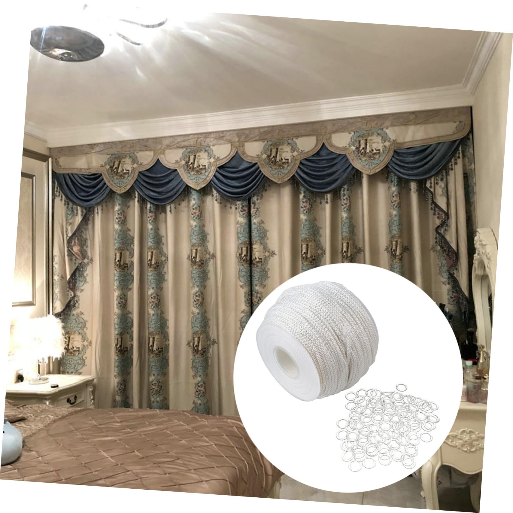 GARDINIA Kit De Tringle à Rideaux - Kit Complet Avec Tringle à 2 Rails Intérieurs - Kit De Montage Inclus - 3 X 120 Cm - Blanc