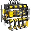 Organizador de Herramientas Eléctricas SPACECARE con Estación de Carga de 6 Enchufes, Estante de Pared de 3 Niveles para Taladros, Herramienta Inalámbrica con Estante, Organización de Garaje y Almacenamiento para Taller - Negro 1