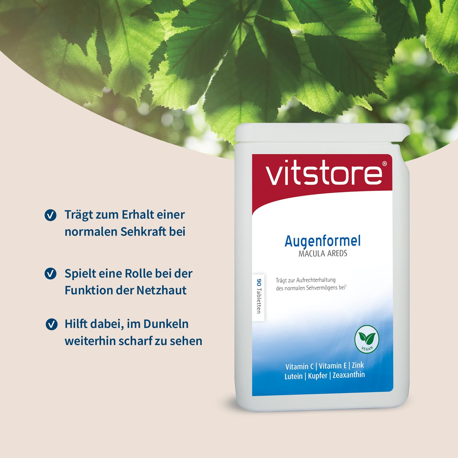 Augenformel Macula Areds - 90 Tabletten - hochdosiert - Trägt zum Erhalt einer normalen Sehkraft bei.