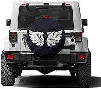 Vista 17 de Foruidea Cubierta para neumático de repuesto con bandera estadounidense y flor de girasol con orificio para cámara de respaldo. Cubierta para rueda