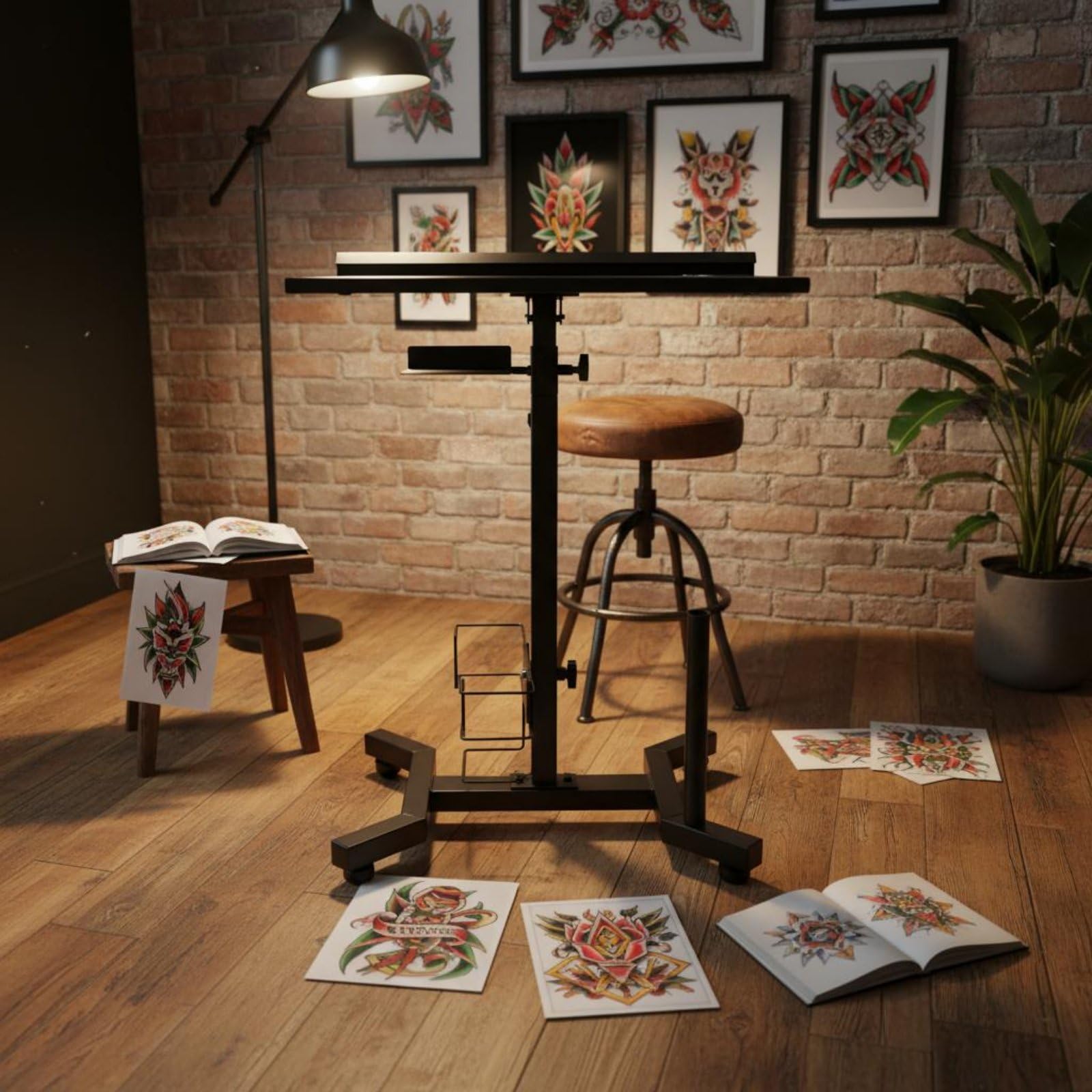 Professional Workstation Carrello Postazione Estetica Tavolo da Lavoro Vassoio Regolabile Struttura in Porta Bicchiere Stabilità Antiscivolo Adatta