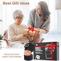 Vista 8 de YUANBO Masajeador térmico de rodilla con 6 temporizadores, almohadilla térmica inalámbrica 3 en 1 para aliviar el dolor de rodilla, codo, hombro