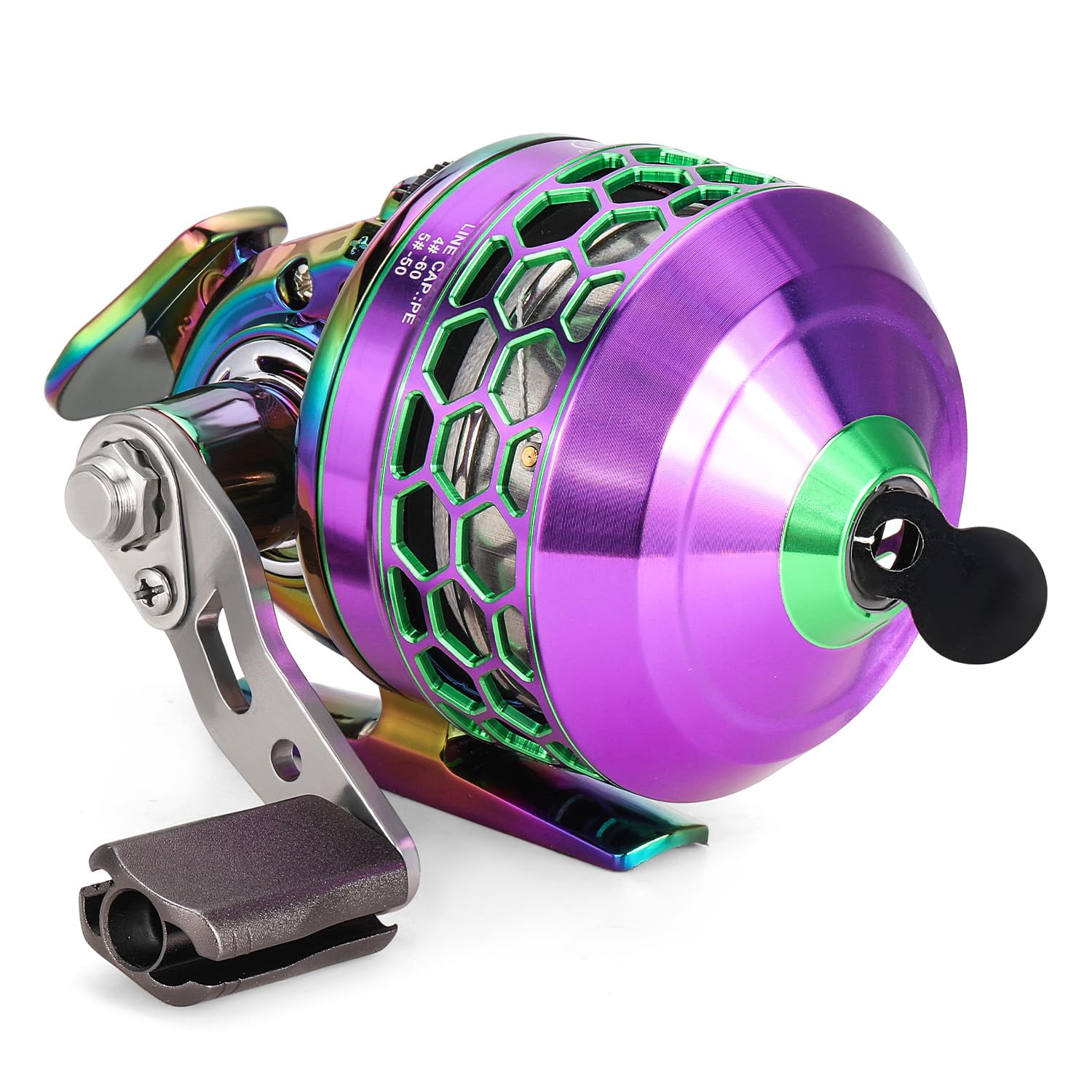 Sougayilang Spincast Moulinet de pêche Retrieve pour gaucher/droitier, engrenage entièrement en métal durable avec haute performance, fil de pêche en polyéthylène, 3.9:1 High Speed Gear Ratio Spincast