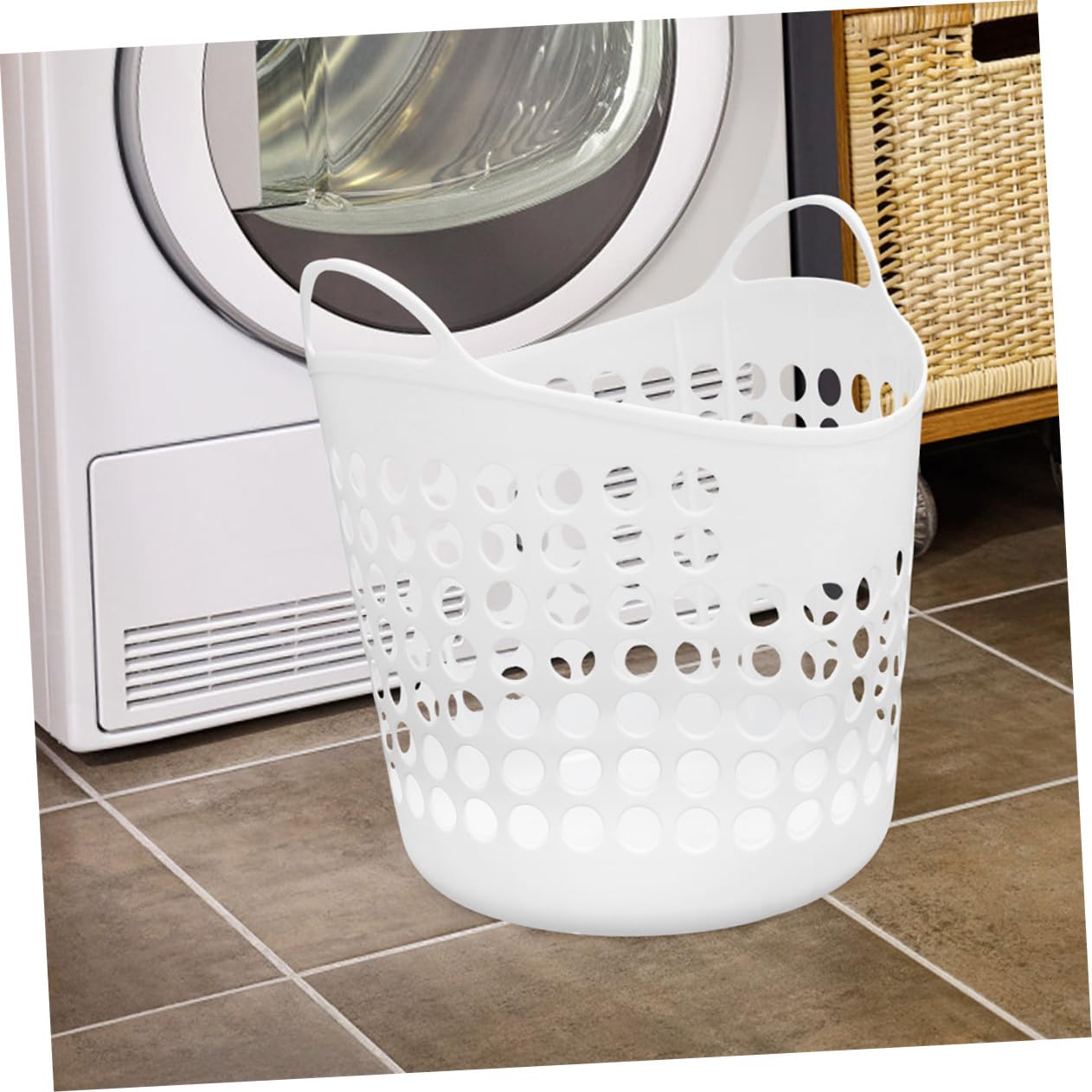 Cesto Portabiancheria Sporca Flessibile 40l in Pe Bianco