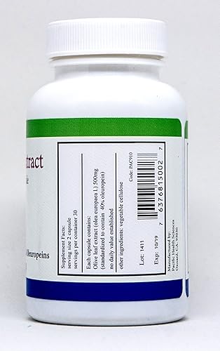 Miniatura 2 de Pacific Health Sciences 500 mg de extracto de hoja de olivo 40% más 100 mg de hoja de olivo orgánico