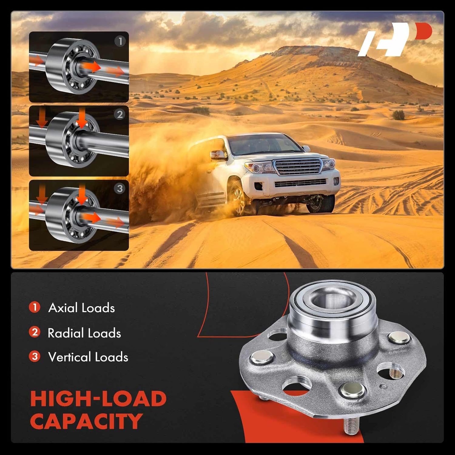 A-Premium 2 x Rear Wheel Bearing and Hub Assembly with 4-Lug Compatible with Honda Accord 1998 1999 2000 2001 2002, wiht Drum Non-ABS