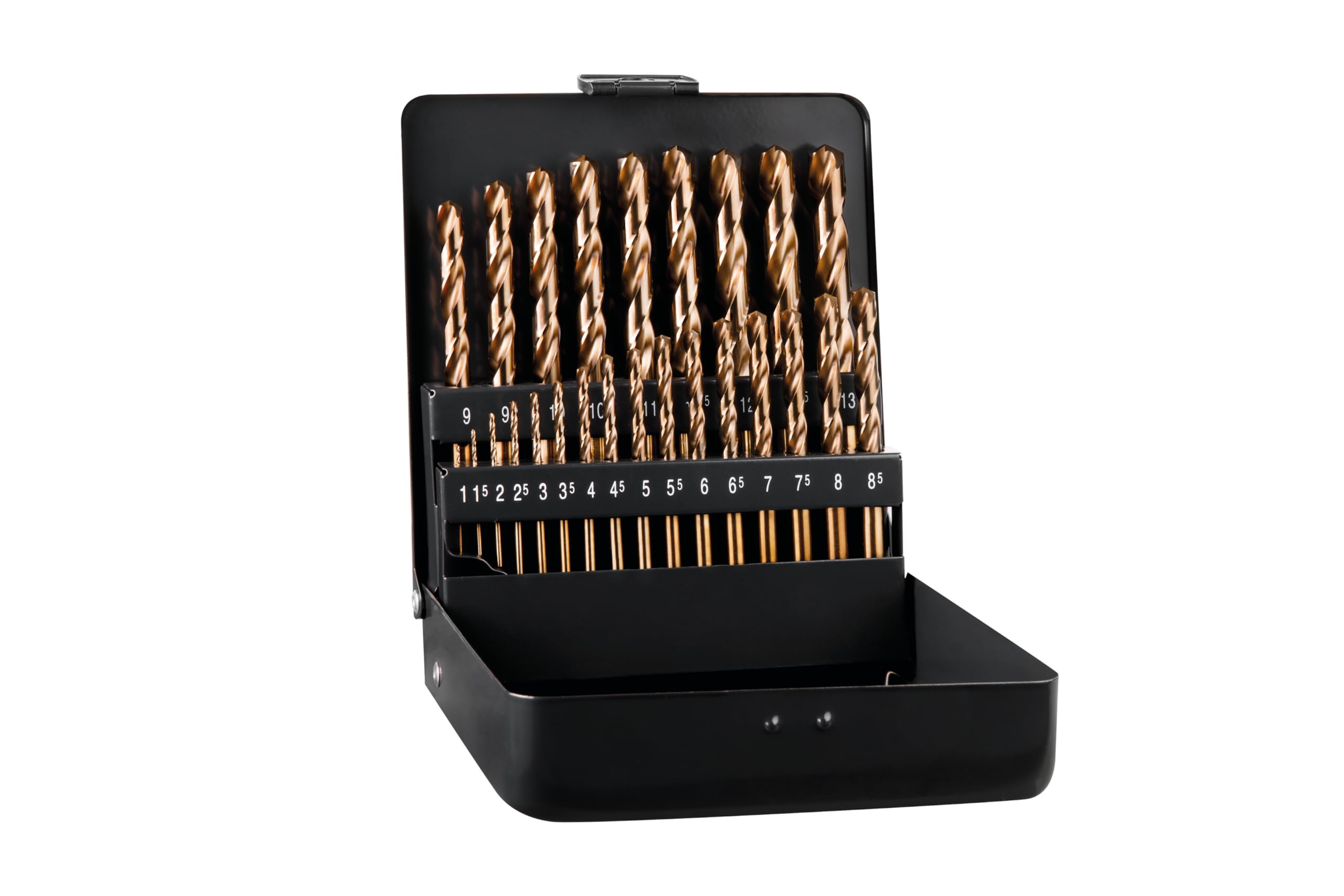 Alpen - Maykestag ALPEN zestaw kaset wiertniczych HSS COBALT GRIP KM 25 (25-częściowy, Ø 1,00-13,00 mm, 5% zawartości kobaltu, odporne na wysokie temperatury, wytrzymałość ponad 800 N-mm, wiertła