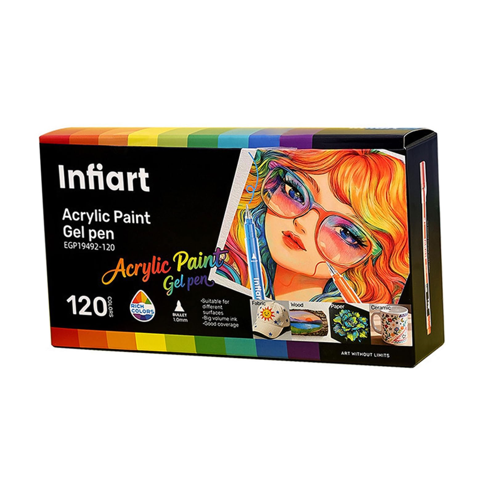 Lot de 120 stylos à encre gel en céramique et bois