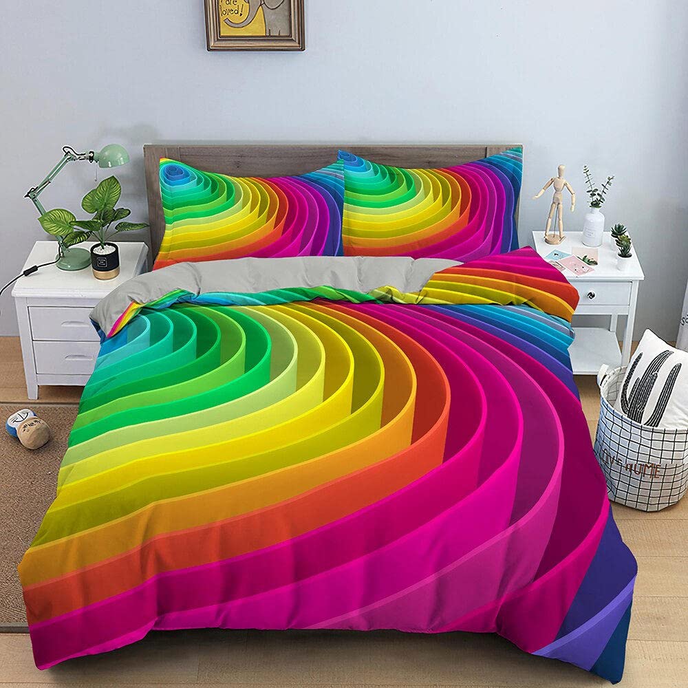 Beddengoedset, landschap, dekbedovertrek 200 x 200 cm, zacht, comfortabel, ademend, hypoallergeen, microvezel, dekbedovertrekken en 2 kussenslopen, geschikt voor volwassenen en kinderen