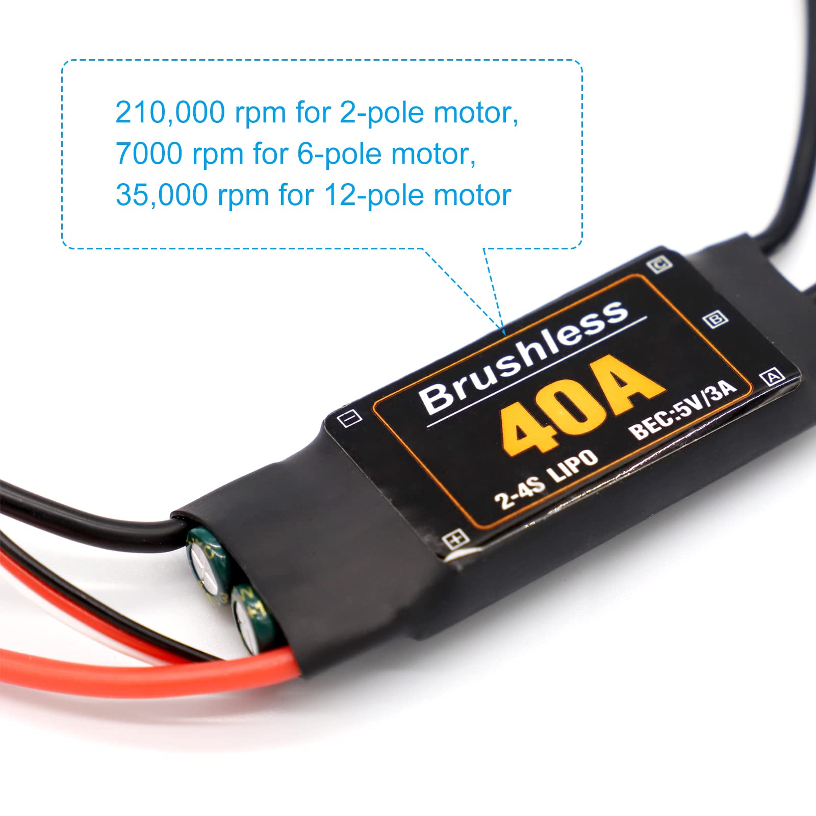 RUIZHI 40A ESC 2-4S bezszczotkowy kontroler prędkości ESC 5V 3A BEC silnik do stałego skrzydła DIY RC dron helikopter Quadcopter