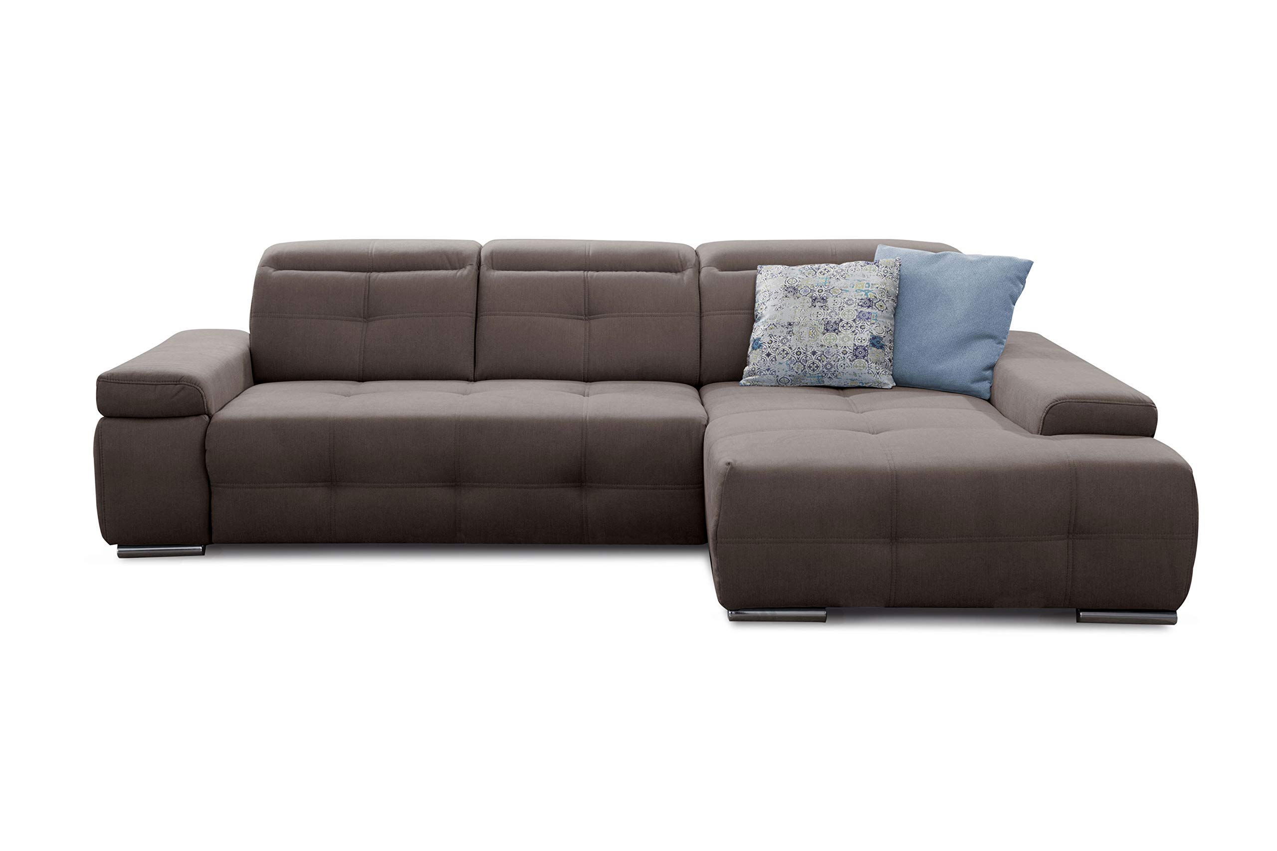Divano Angolare Cavadore Olympia Mistrel – 343x77x228 Cm, Tessuto Soft Clean Marrone, Con Funzione Letto E 4 Poggiatesta Regolabili – Perfetto Per Famiglie Con Animali - 2